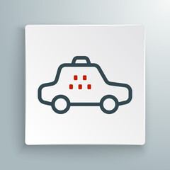 Line Taxi car icon isolated on white background. Colorful outline concept. Vector