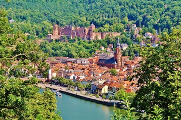 Heidelberg, Neckar, Stadt und Schloss