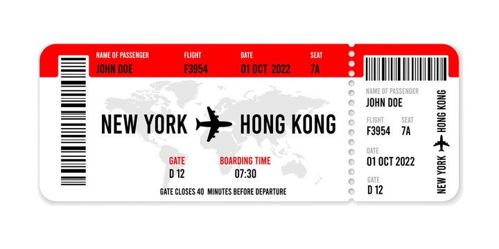 Air Plane Tickets Set Illustration