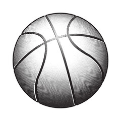 Scratchboard Engraved Basketball