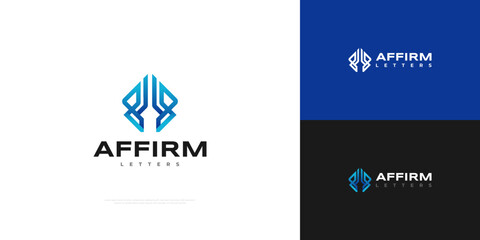 Abstract Letter A Logo with Modern and Futuristic Style in Blue Gradient. Letter A Monogram Logo