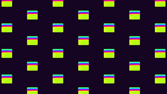 Rainbow retro cubes pattern with neon color, abstract corporate, business and futuristic style background