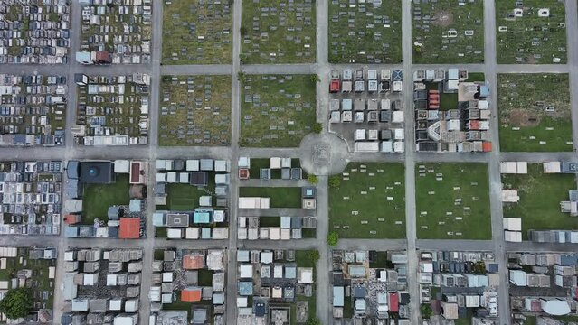 Aerial view of the cemetery of Santander Spain