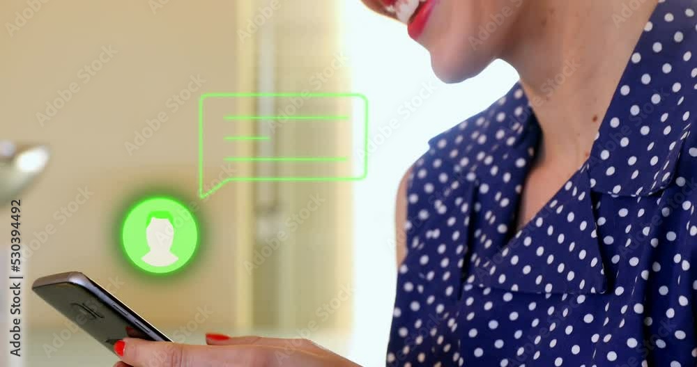 Poster animation of user over over over user using smartphone