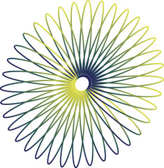 Fototapeta premium Colored spiral art in the form of circle. 3D geometry. Vector geometric fractal element.