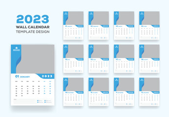 Wall Calendar Schedule 2023 Or Happy New Year Modern Wall Calendar 2023 Template Design