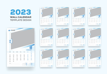 Wall Calendar Schedule 2023 Or Happy New Year Modern Wall Calendar 2023 Template Design
