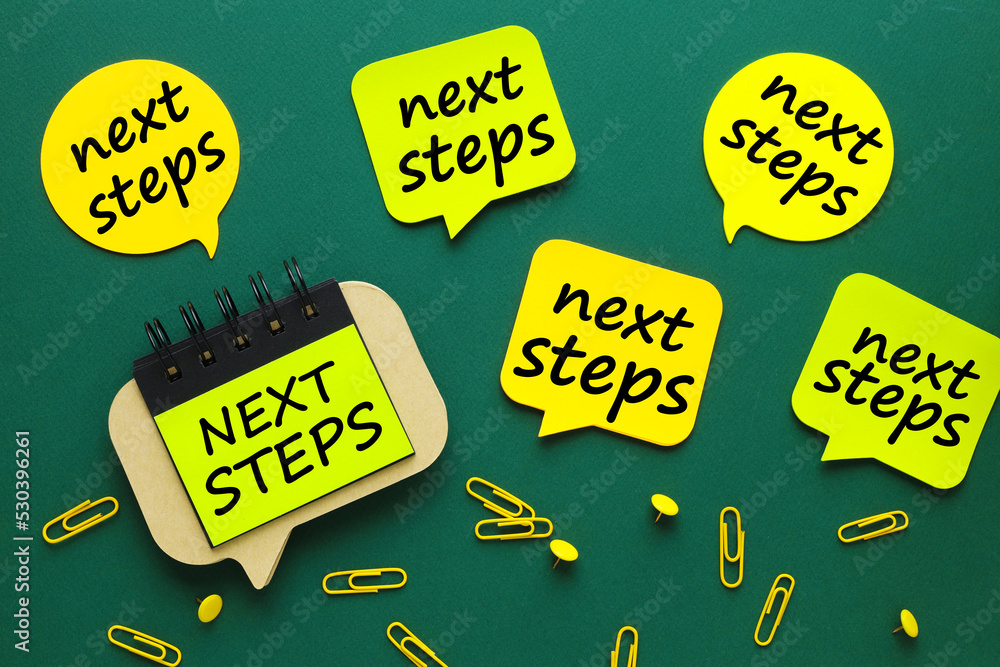 Poster next steps - many scattered stickers with text