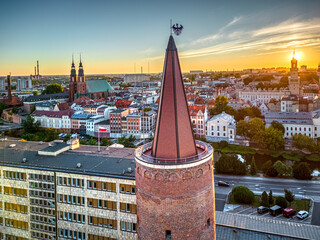 Fototapeta Wieża Piastowska w Opolu i Stare Miasto Opole obraz