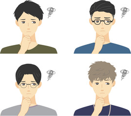 男性　手　表情　上半身　セット