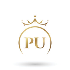 Logo Design for the Jewelery Industry with the Letters P and U with the King's Crown