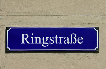Emailleschild Ringstraße