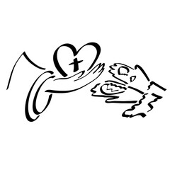 man stretches out his hands to God with the fragments of a broken heart, and Jesus gives him a healed heart, the Savior's exchange