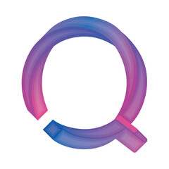 Isolated colored letter Q with 3d effect Vector