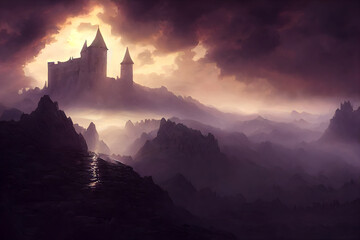 Obraz premium A mighty castle on a hill 