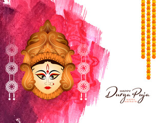 Durga Puja and Happy navratri Indian goddess worship festival background design