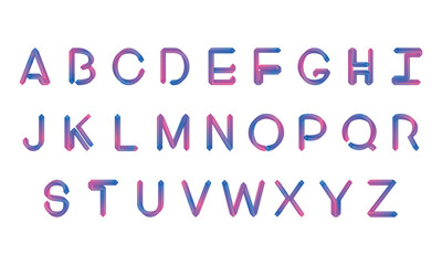Colored set of alphabet with 3d effect Vector