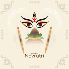Durga Puja and Happy navratri festival goddess durga worship background
