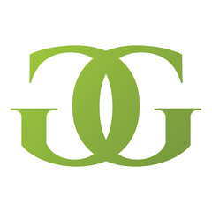 Green Letter Double G Letter Logo Design