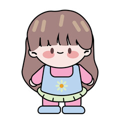 little girl, kawaii manga cartoon character
