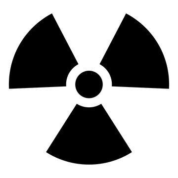 Icono energ&iacute;a atomica. S&iacute;mbolo de peligro radioactividad aislado