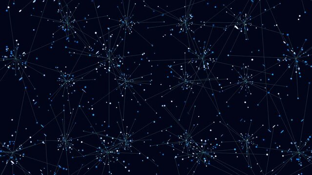 Connected futuristic dots and lines in dark space, abstract corporate, business and futuristic style background