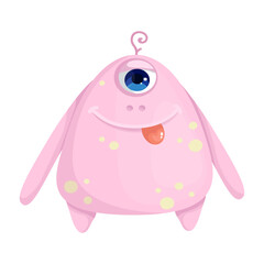 Cute cartoon monster, alien. Isolated vector graphic.