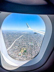 aerial views of los angeles from an air plane