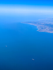 Fototapeta na wymiar southern california coastline from an air plane