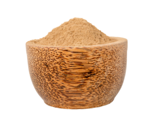 Amalaki emblica officinalis superfood powder in the wooden bowl isolated transparent png