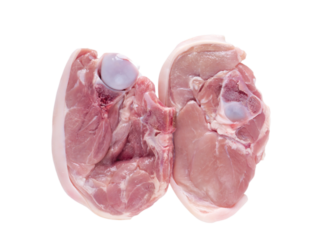 Sucking pig cutlet slices isolated transparent png