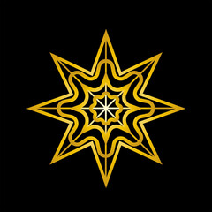 Obraz premium christmas new year golden snowflake on black background