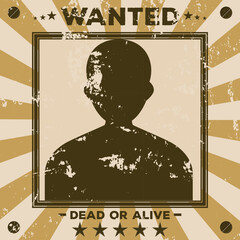 poster wanted or bounty hunter with vintage background