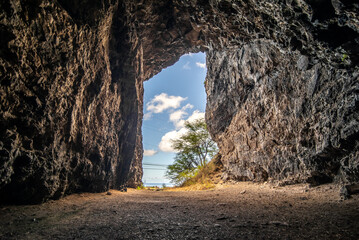sacred kaneana cave near ohiki-lolo beach west side of oahu hawaii