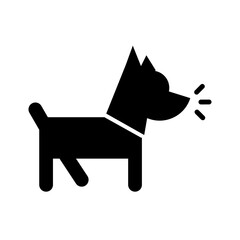 Barking dog silhouette icon. Vector.