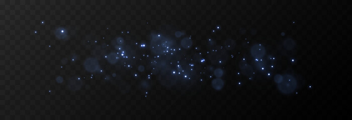 Vector blue dust on isolated transparent background. Magic, magic dust PNG. Light Dust PNG. Cosmic dust.