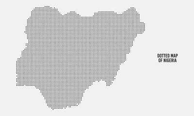 Fototapeta na wymiar Dotted Black Map of Nigeria