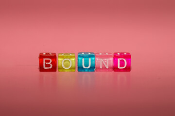 the word "bound" made up of cubes