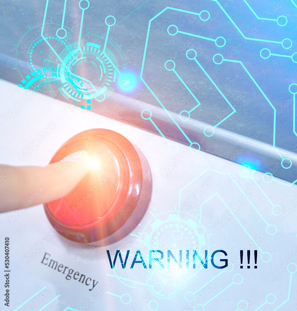 Aufkleber concept: stop the operation of artificial intelligence in an emergency.
