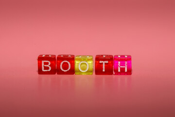 the word "booth" made up of cubes