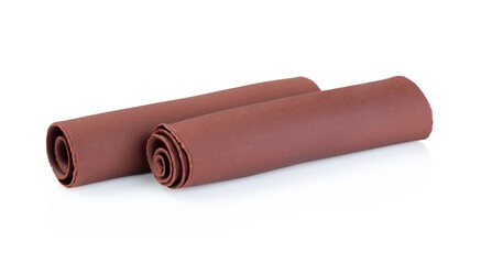 Chocolate Curls with on white background