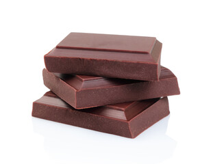Chocolate bars, isolated on white background
