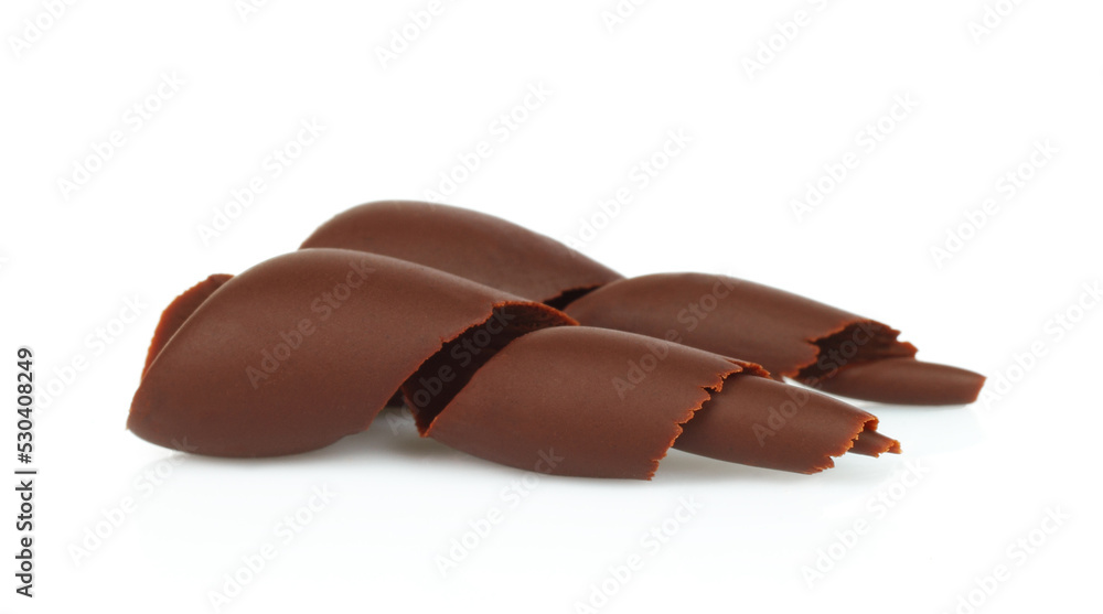 Aufkleber chocolate curls with on white background