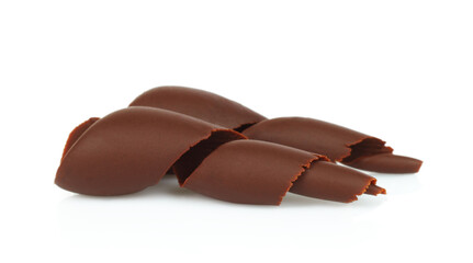 Chocolate Curls with on white background