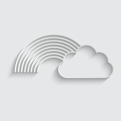 Rainbow  icon  vector with cloud