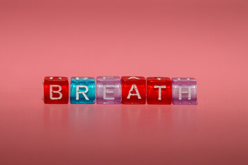 the word "breath" made up of cubes