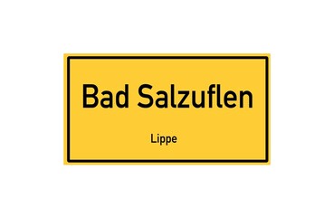 Isolated German city limit sign of Bad Salzuflen located in Nordrhein-Westfalen