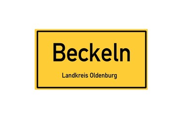 Isolated German city limit sign of Beckeln located in Niedersachsen