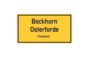 Isolated German city limit sign of Bockhorn Osterforde located in Niedersachsen