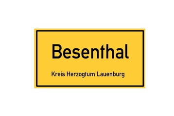 Isolated German city limit sign of Besenthal located in Schleswig-Holstein